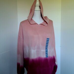 WILD FOX STYLISH COMFY FRENCH TERRY RELAX TIE DYE HOODIE LONG SLEEVE SIZE LARGE